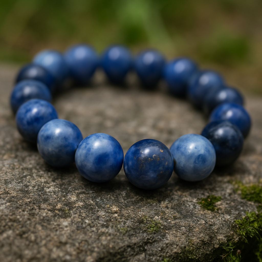 Pulseira de Lápis-Lazúli – Intuição, Verdade e Sabedoria